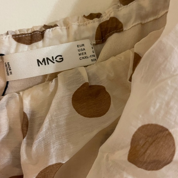 MNG/ MANGO | Drop/Off the Shoulder Polka Dot Ruffle Maxi Dress - Picture 2 of 4